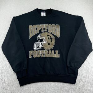 Vintage Jerzees Deptford Football Sweatshirt Mens XL (Fits Large) Black USA Made